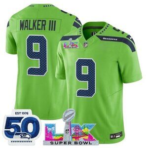 Mens or Youths Choose Kenneth Walker III Green Super Bowl LX Jersey Vapor Stitch